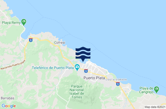 Puerto Plata, Dominican Republicの潮見表地図