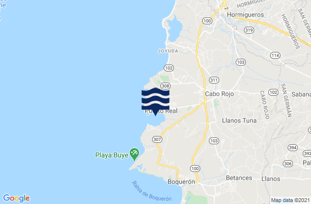 Puerto Real, Puerto Ricoの潮見表地図
