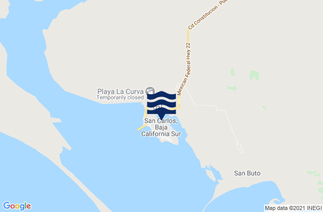 Puerto San Carlos, Mexicoの潮見表地図