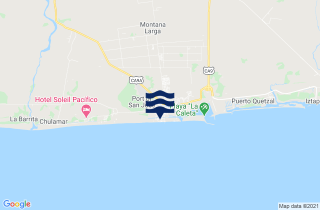 Puerto San José, Guatemalaの潮見表地図