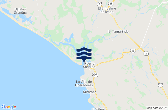 Puerto Sandino, Nicaraguaの潮見表地図