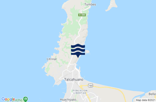 Puerto Talcahuano, Chileの潮見表地図