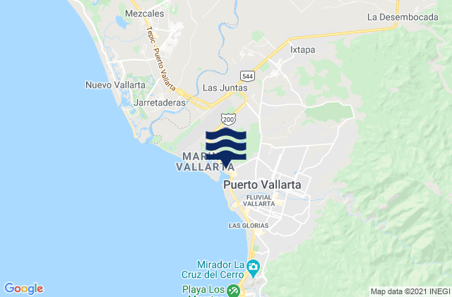 Puerto Vallarta, Mexicoの潮見表地図