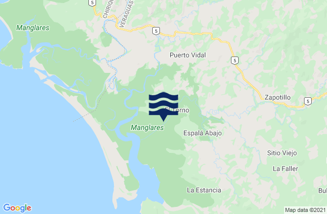 Puerto Vidal, Panamaの潮見表地図