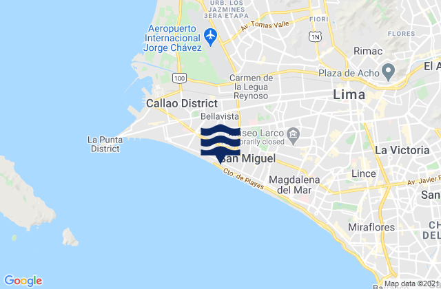 Puerto Viejo, Peruの潮見表地図
