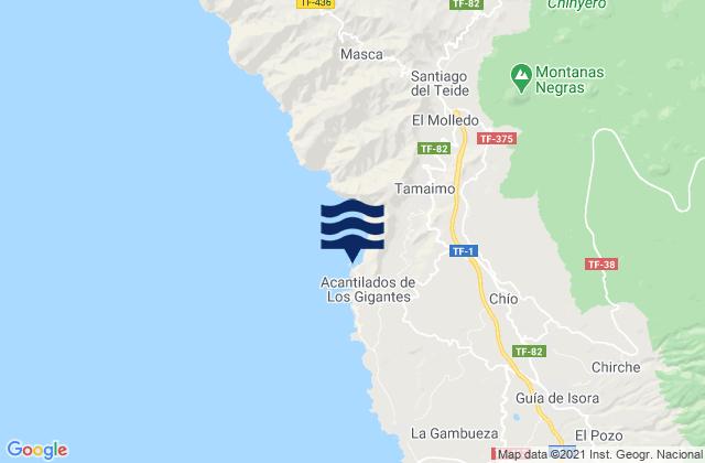 Puerto de Los Gigantes, Spainの潮見表地図