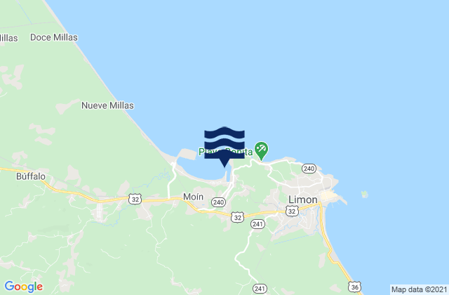 Puerto de Moín, Costa Ricaの潮見表地図