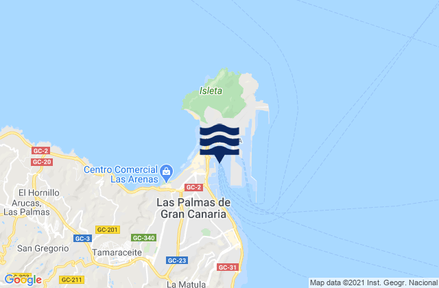 Puerto de la Luz, Spainの潮見表地図