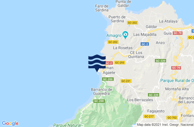 Puerto de las Nieves (Gran Canaria), Spainの潮見表地図