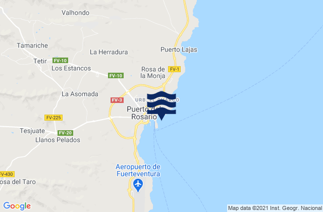 Puerto del Rosario (Fuerteventura), Spainの潮見表地図