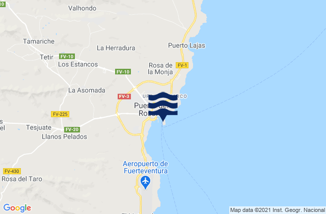 Puerto del Rosario, Spainの潮見表地図