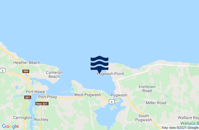 Pugwash Harbour, Canadaの潮見表地図
