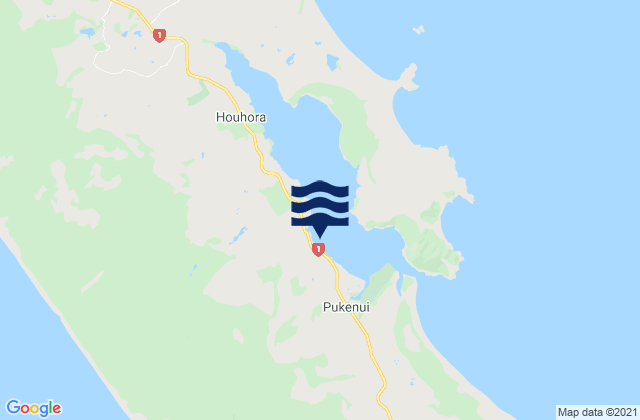 Pukenui Wharf, New Zealandの潮見表地図