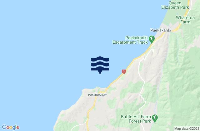 Pukerua Bay, New Zealandの潮見表地図