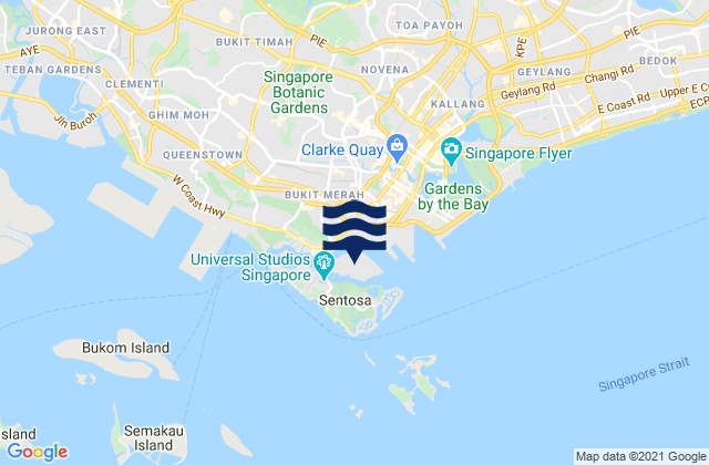 Pulau Brani, Singaporeの潮見表地図