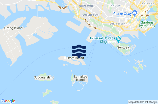 Pulau Bukum, Singaporeの潮見表地図