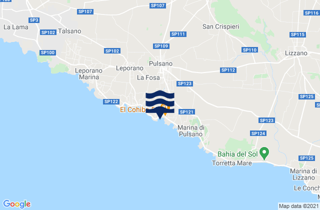 Pulsano, Italyの潮見表地図