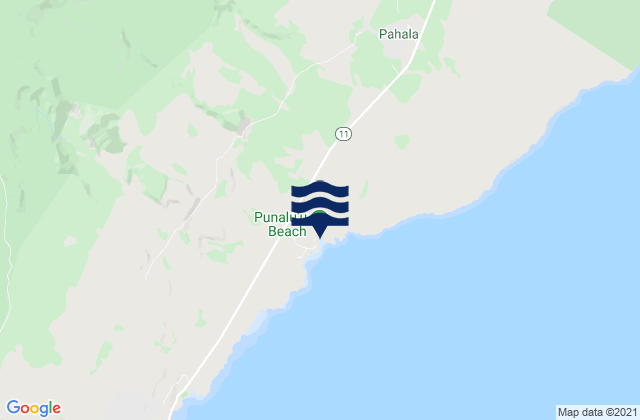 Punalu‘u Beach, United Statesの潮見表地図