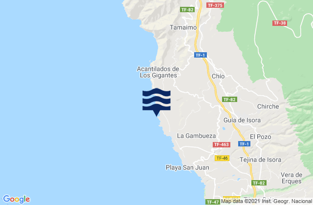 Punta Blanca - K16, Spainの潮見表地図