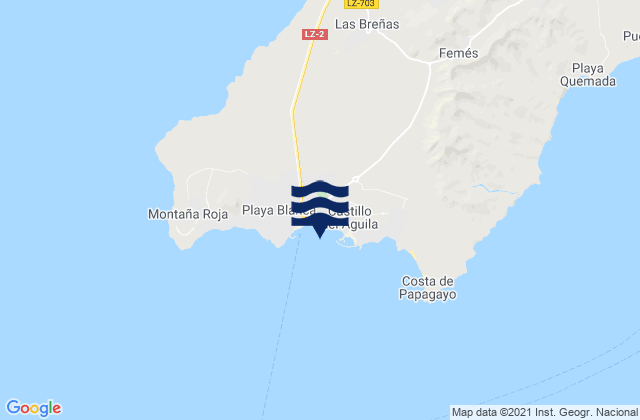 Punta Blanca - k16, Spainの潮見表地図