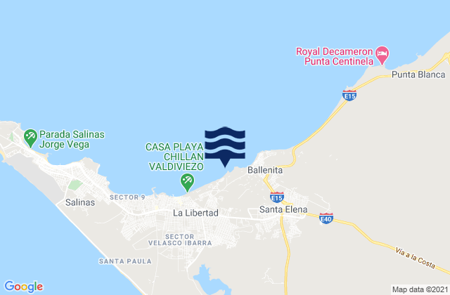 Punta Chulluype, Ecuadorの潮見表地図