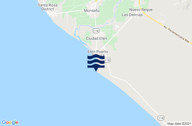 Punta Eten, Peruの潮見表地図