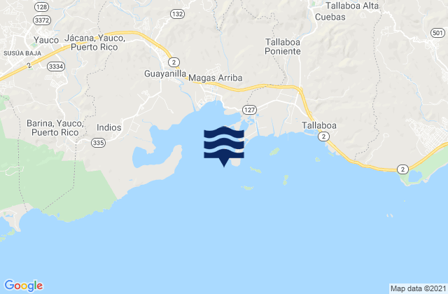 Punta Guayanilla, Puerto Ricoの潮見表地図