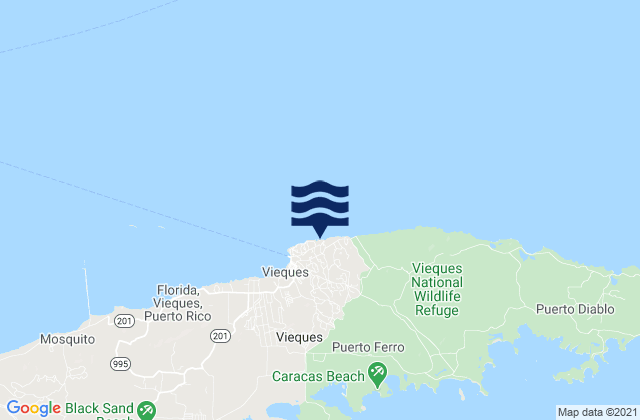 Punta Mulas, Puerto Ricoの潮見表地図