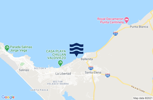 Punta Murcielago, Ecuadorの潮見表地図