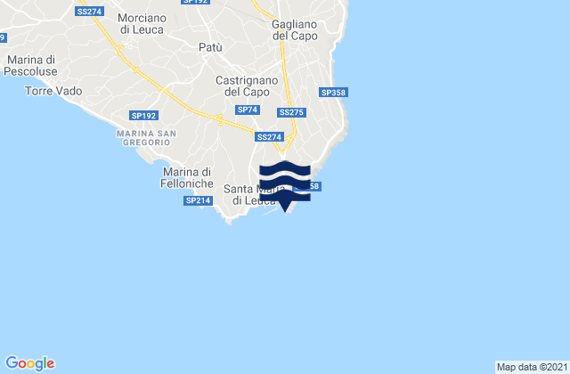 Punta Mèliso, Italyの潮見表地図