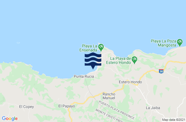 Punta Paraiso, Dominican Republicの潮見表地図
