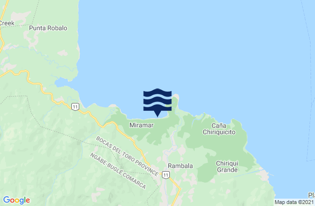 Punta Peña, Panamaの潮見表地図