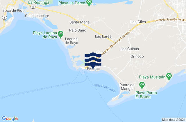 Punta Piedras, Venezuelaの潮見表地図
