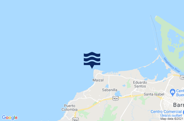 Punta Roca, Colombiaの潮見表地図