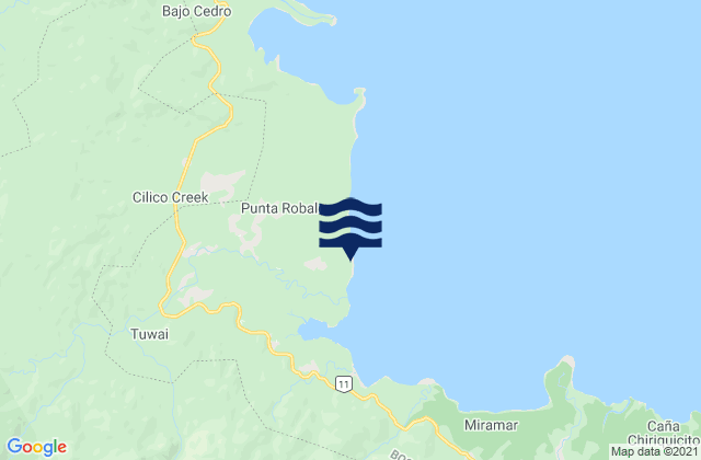 Punta Róbalo, Panamaの潮見表地図