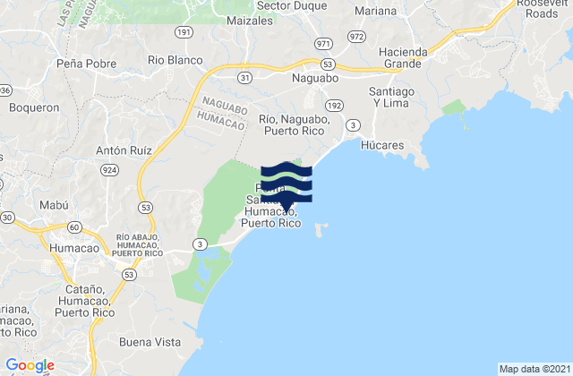 Punta Santiago, Puerto Ricoの潮見表地図