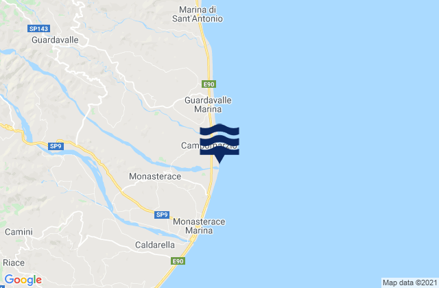 Punta Stilo, Italyの潮見表地図