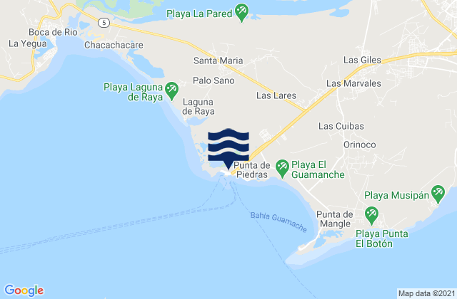 Punta de Piedras, Venezuelaの潮見表地図