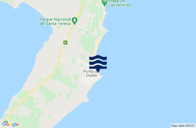 Punta del Diablo, Brazilの潮見表地図