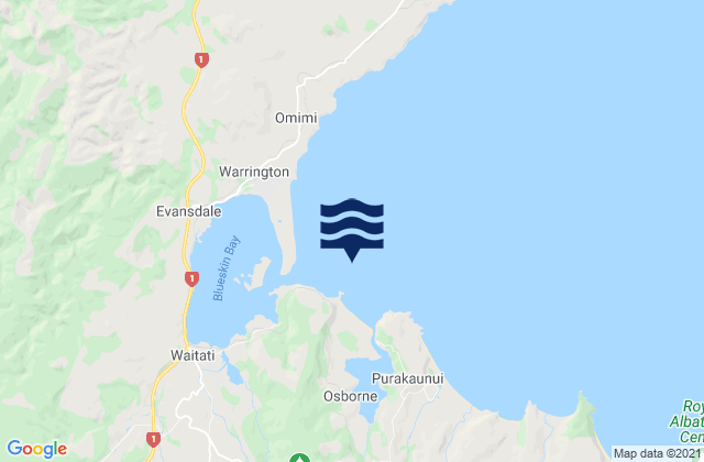 Purakaunui Bay, New Zealandの潮見表地図
