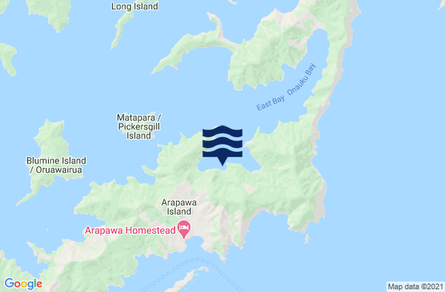 Puriri Bay, New Zealandの潮見表地図