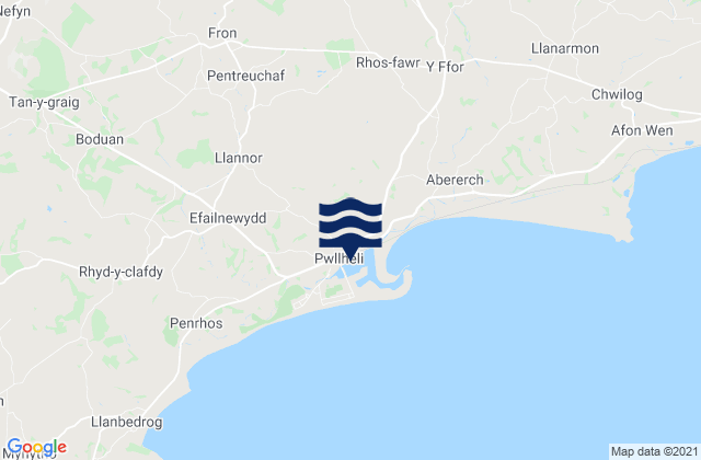 Pwllheli, United Kingdomの潮見表地図