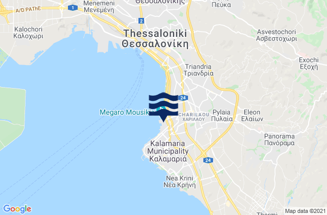 Pylaía, Greeceの潮見表地図