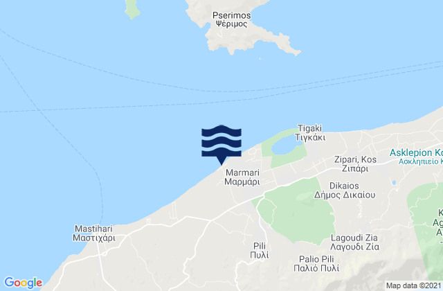 Pylí, Greeceの潮見表地図