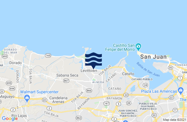 Pájaros, Puerto Ricoの潮見表地図