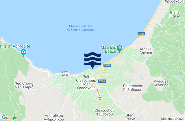 Páno Akourdáleia, Cyprusの潮見表地図
