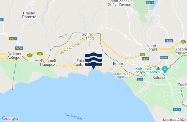 Páno Kivídes, Cyprusの潮見表地図