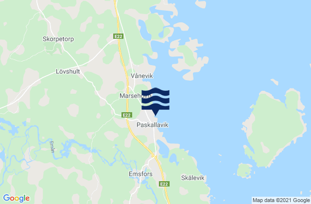 Påskallavik, Swedenの潮見表地図