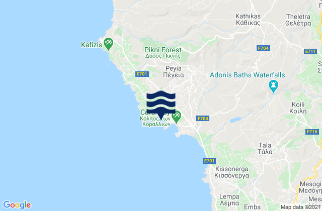 Pégeia, Cyprusの潮見表地図