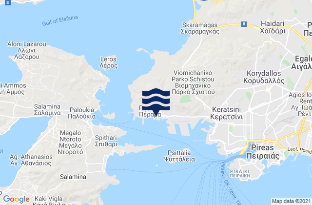 Pérama, Greeceの潮見表地図
